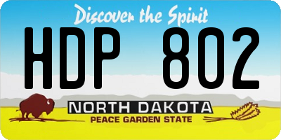 ND license plate HDP802