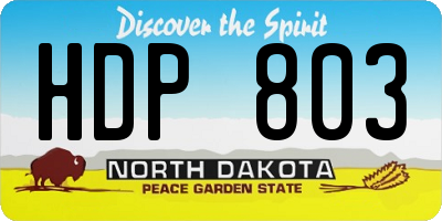 ND license plate HDP803