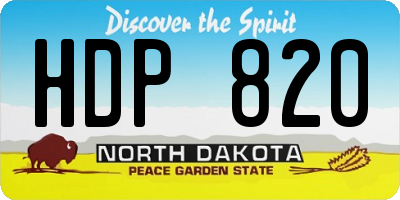 ND license plate HDP820