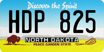ND license plate HDP825