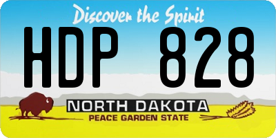 ND license plate HDP828