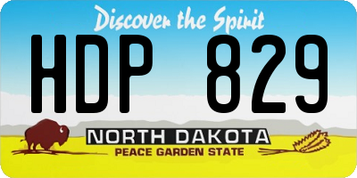 ND license plate HDP829