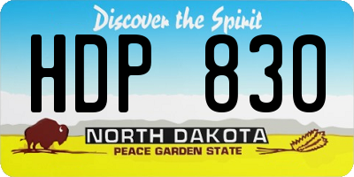 ND license plate HDP830