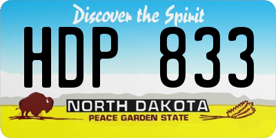 ND license plate HDP833