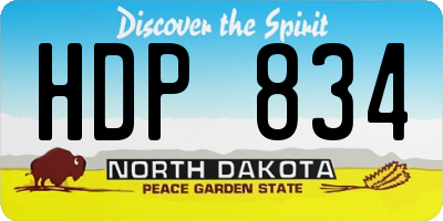 ND license plate HDP834