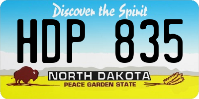 ND license plate HDP835