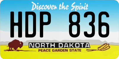 ND license plate HDP836