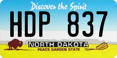 ND license plate HDP837