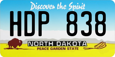 ND license plate HDP838