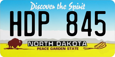 ND license plate HDP845