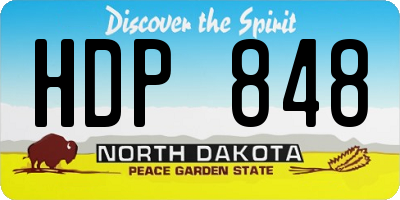 ND license plate HDP848