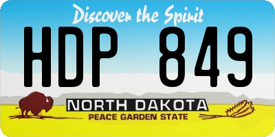 ND license plate HDP849