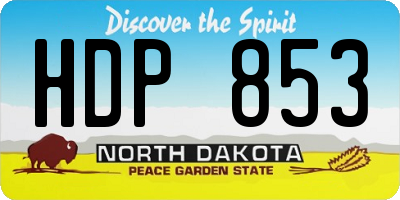 ND license plate HDP853