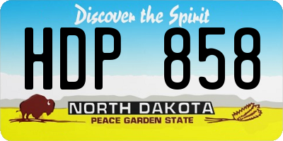 ND license plate HDP858