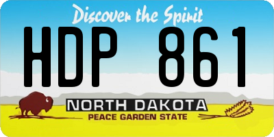 ND license plate HDP861