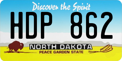 ND license plate HDP862