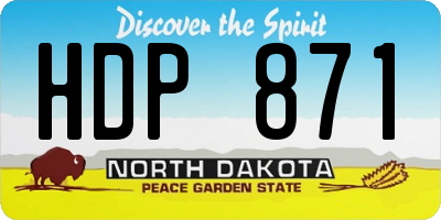 ND license plate HDP871