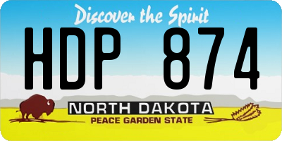 ND license plate HDP874
