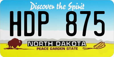 ND license plate HDP875
