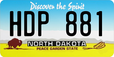 ND license plate HDP881