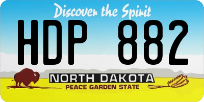 ND license plate HDP882