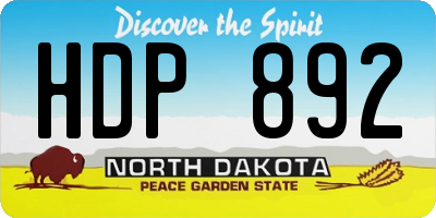 ND license plate HDP892