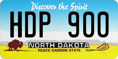 ND license plate HDP900