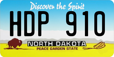 ND license plate HDP910