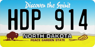 ND license plate HDP914
