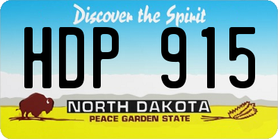 ND license plate HDP915