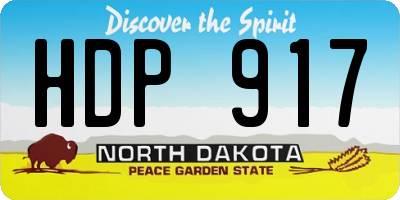 ND license plate HDP917