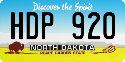 ND license plate HDP920