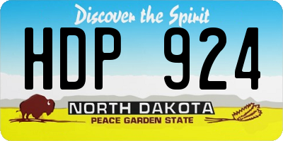 ND license plate HDP924