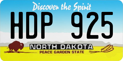 ND license plate HDP925