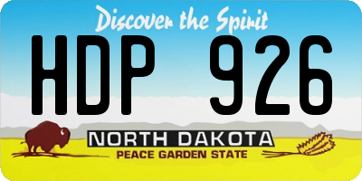 ND license plate HDP926