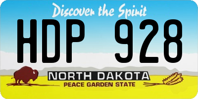 ND license plate HDP928