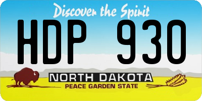 ND license plate HDP930