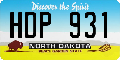 ND license plate HDP931