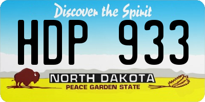ND license plate HDP933