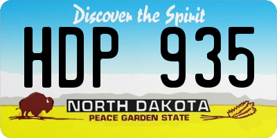 ND license plate HDP935