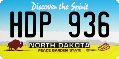 ND license plate HDP936