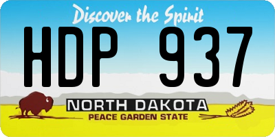 ND license plate HDP937