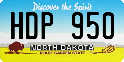 ND license plate HDP950