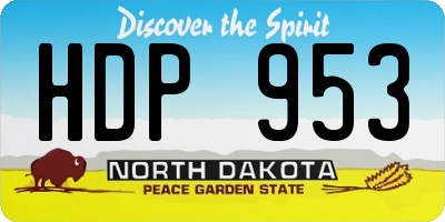 ND license plate HDP953