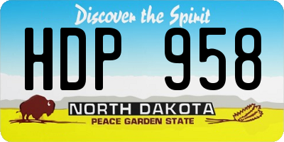 ND license plate HDP958