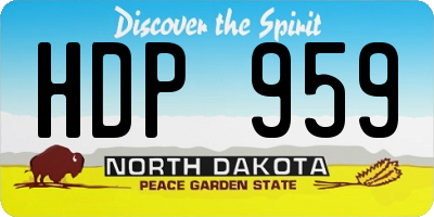 ND license plate HDP959