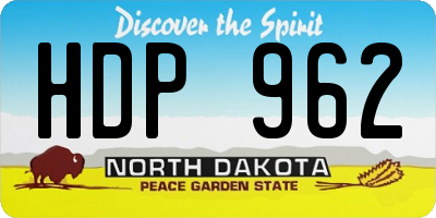 ND license plate HDP962