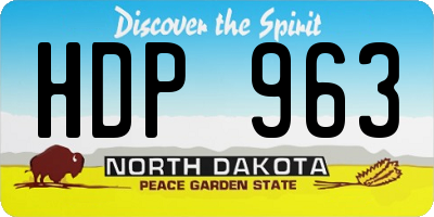 ND license plate HDP963
