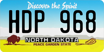 ND license plate HDP968