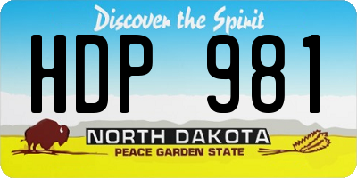 ND license plate HDP981